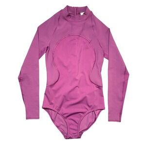Lululemon Wade the Waters Long Sleeve One Piece Size 6 Moss Rose Swim Suit UV